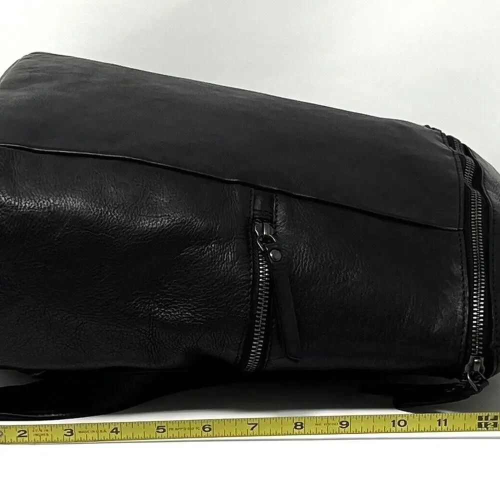 Vlenca Holland Leather Backpack Distressed Black 40770 Anthroplogie NWT